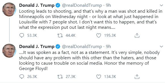 特朗普推特截图