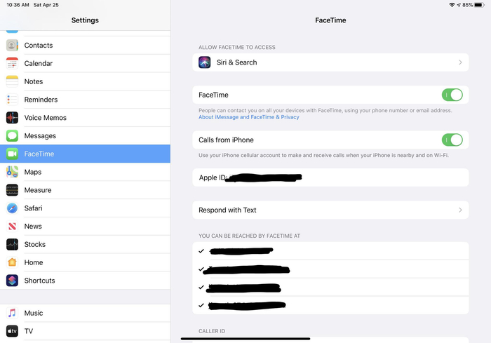 FaceTime的设置页面 | 图片来自Medium