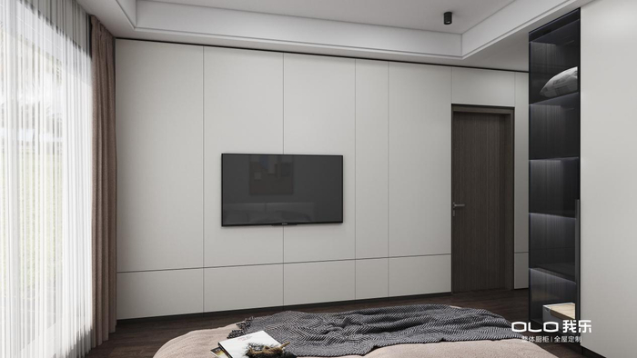 图：我乐家居诺瓦白床前护墙板