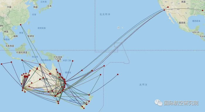 　　图：2019年维珍澳洲与澳洲虎航航线图