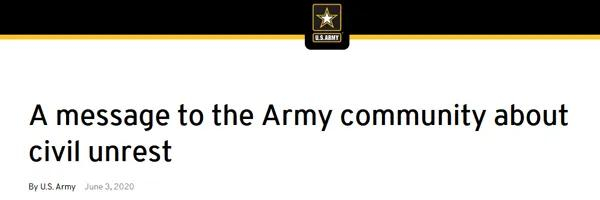 陆军声明（图源：美国陆军官网）