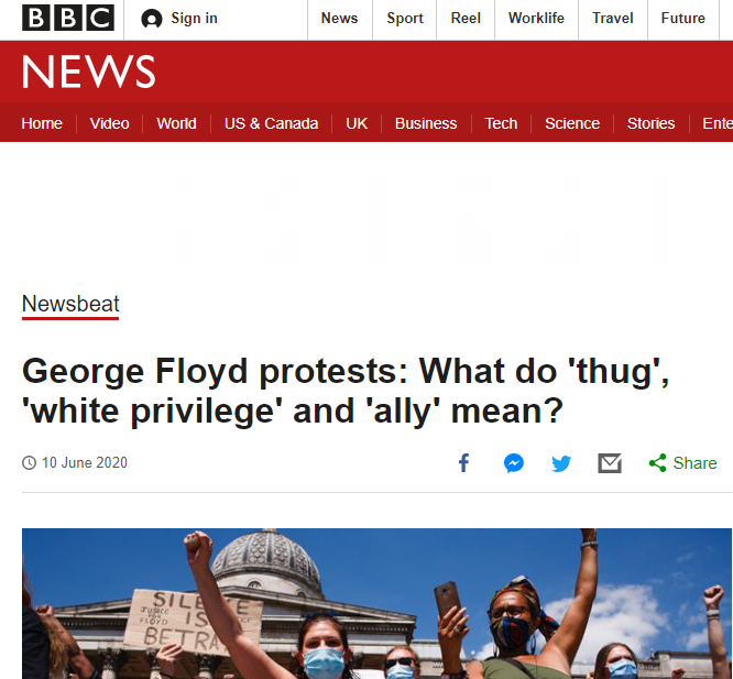 △英国广播公司发文解释“白人特权”