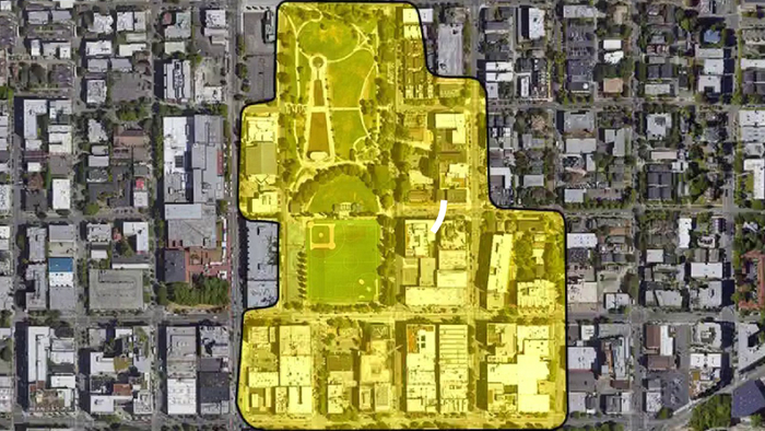 示威者划定的“自治区”，位于西雅图市国会山区（视频截图）