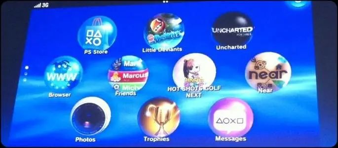 PSV 上的 LiveArea 界面. 图片来自：PlayStation LifeStyle