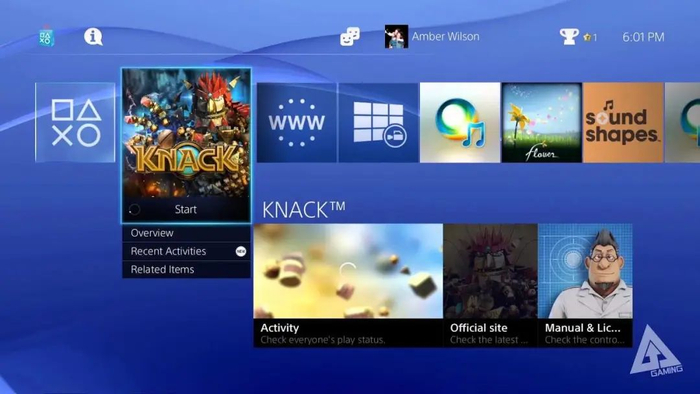 PS4 UI. 图片来自：Arekkz Gaming