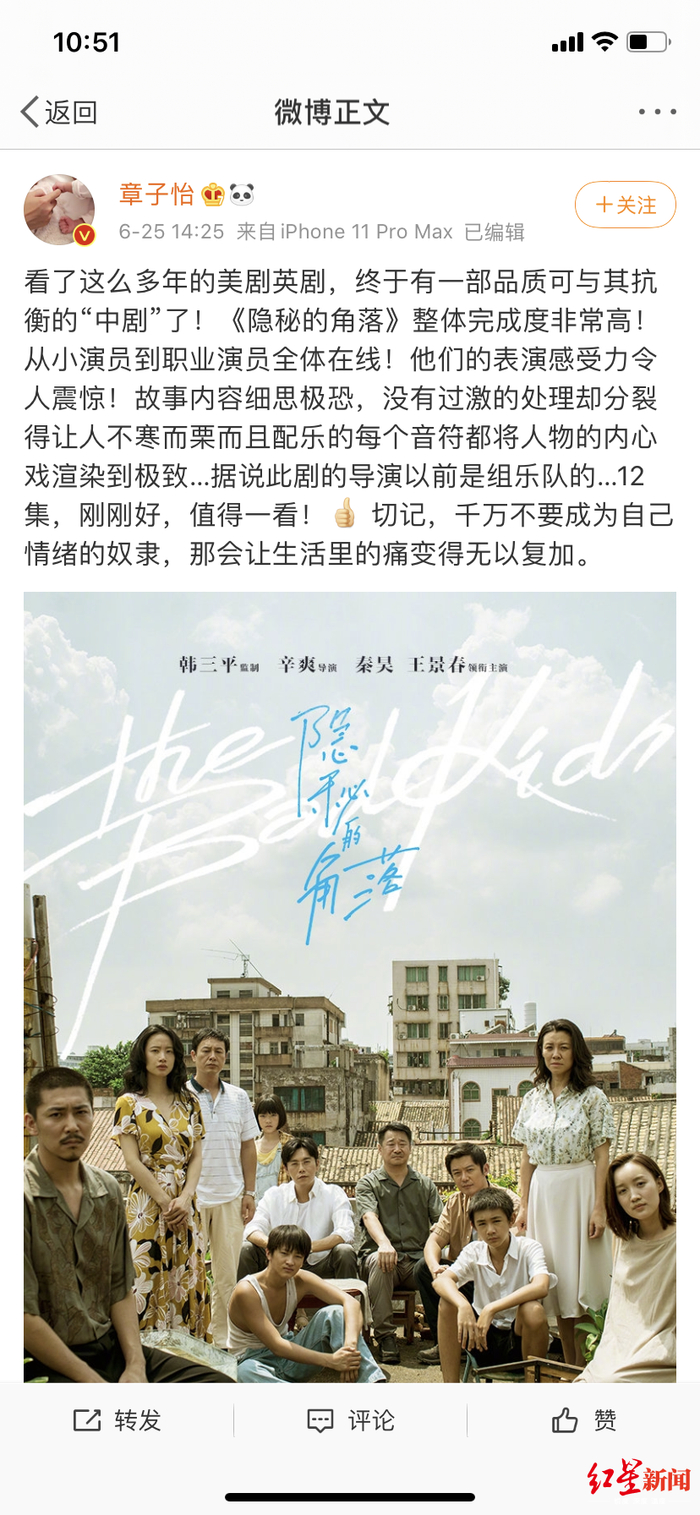 章子怡微博截图