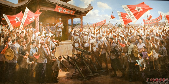 龙州起义再现图