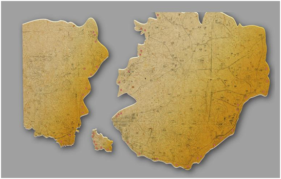 解放军攻打厦门的作战图，图中画◎的为国民党守军碉堡位置