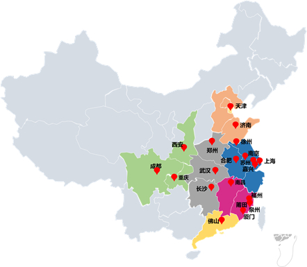 图：正荣地产全国布局情况