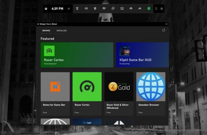 Xbox Game Bar update includes widgets from XSplit and Razer