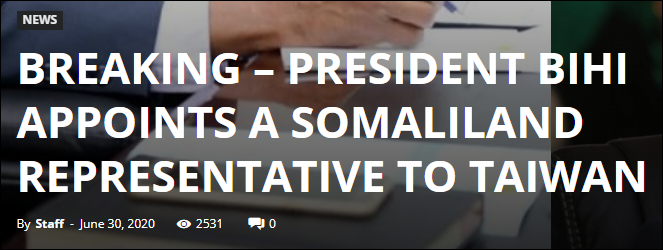 “索马里兰纪事报”6月30日报道截图
