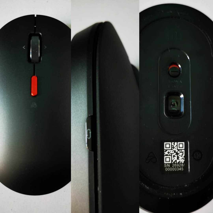 小米小爱鼠标正面、侧面、背面 36氪作者拍摄