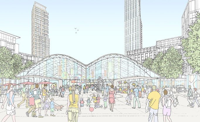 Convoys Wharf项目艺术家设想图&nbsp; 图片来源：Convoy Wharf项目官网截图