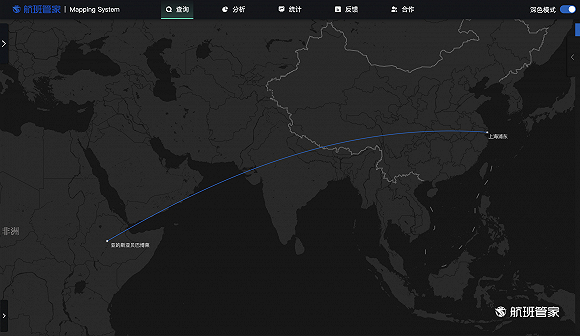 飞机计划航线网络示意图