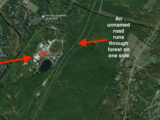 ▲隐藏在美国纽约州北部的“法轮功”总部“龙泉寺”谷歌地图照片。 &nbsp; 图源：美国商业内幕网