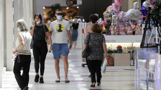 △贝尔格莱德某商场 （图片来源：塞尔维亚国家广播电视台）