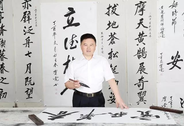 ·&nbsp;贺电及其书法作品。