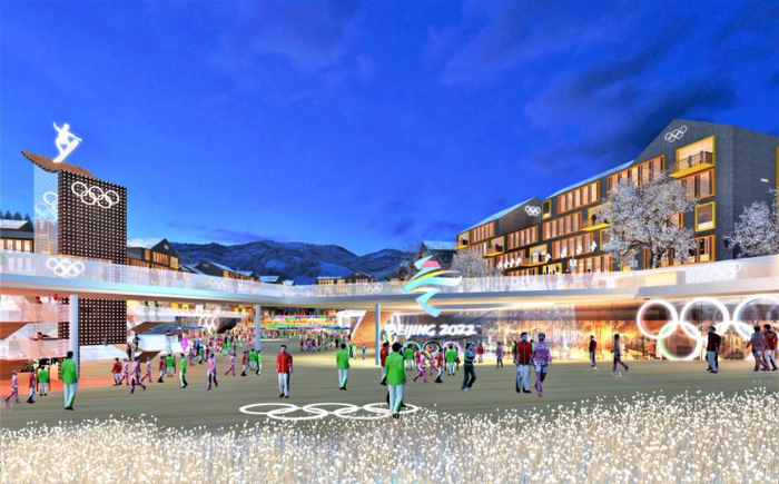 奥运村下沉广场效果图。 冬奥场馆建设项目部供图