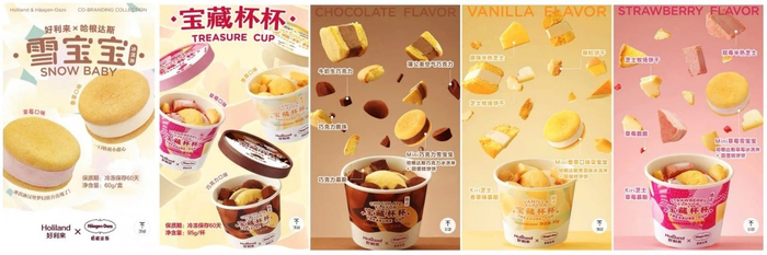 （好利来X哈根达斯推出“宝藏杯杯”和“雪宝宝”|图片来源：好利来天猫官方旗舰店）