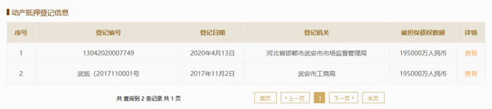工商系统截图，显示有兴华钢铁动产抵押登记信息。