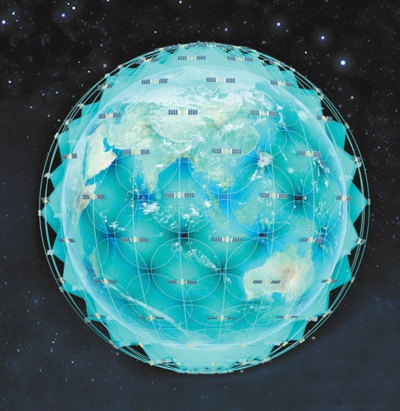 卫星互联网示意图　　中国航天科工集团二院供图