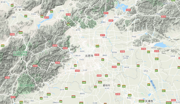 建立在山前平原上的北京