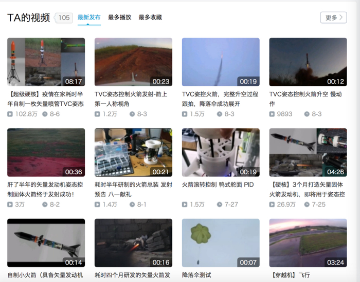刘上发布在网络上的部分视频。