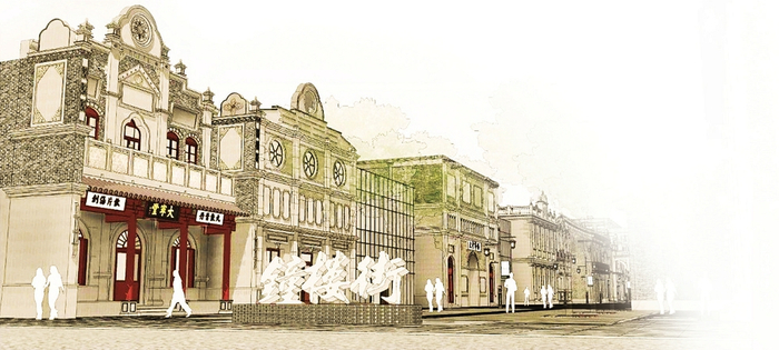 图为钟楼街西段效果图。