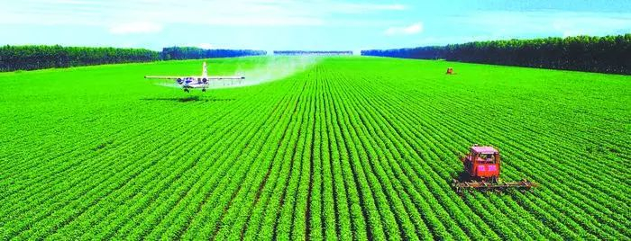 黑龙江省农垦建三江管理局高标准农田机械化作业。近年来，黑龙江农机化、科技化、产业化水平稳步提高，成为全国农业现代化建设排头兵。垦 萱摄