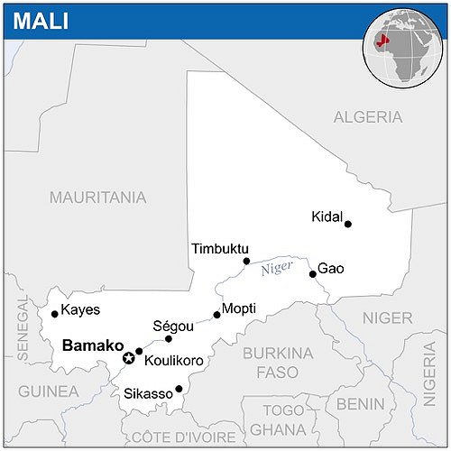 马里地图。图片来源：维基百科