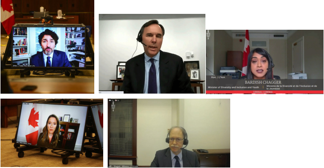 △上图分别为听证时的特鲁多、莫诺、楚萱歌、特尔福德、舒加特