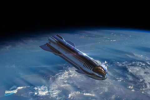 SpaceX星际飞船渲染图