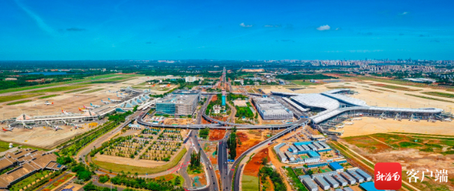 空中俯瞰海口美兰国际机场。记者 刘洋摄