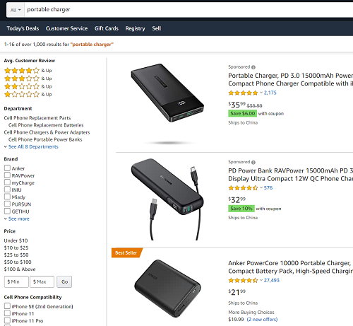 图片来源：amazon.com截图