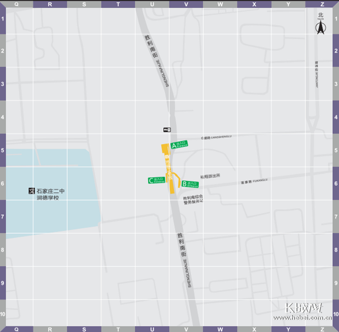 南位站出入口位置示意图。