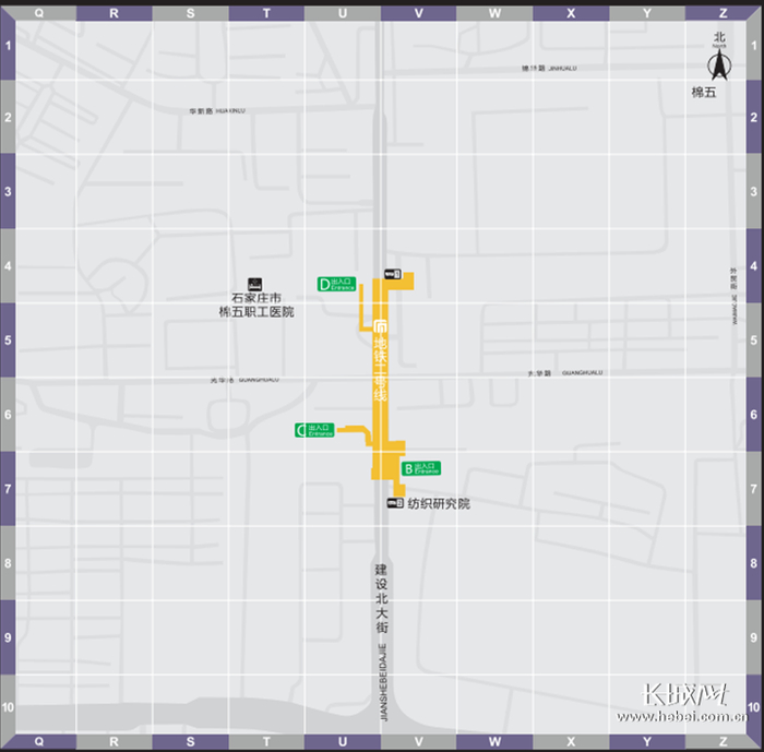建和桥站出入口位置示意图。