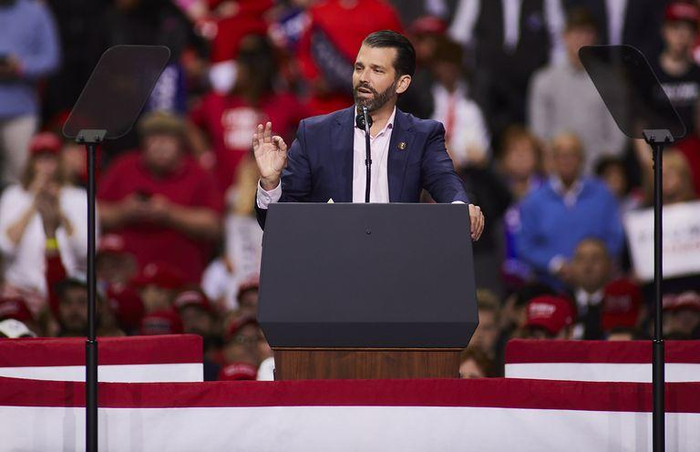 ▲2019年4月，小唐纳德在特朗普集会上发表讲话。图据Getty Images&nbsp;