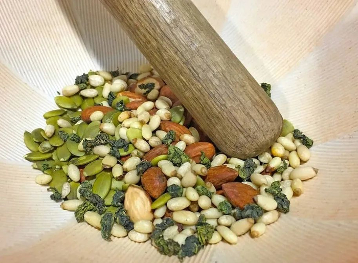 ▲ 客家擂茶中的南瓜籽。摄影/lucidwaters。