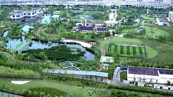 上海嘉定南翔下沉式再生水厂。图片来源：中国水环境集团