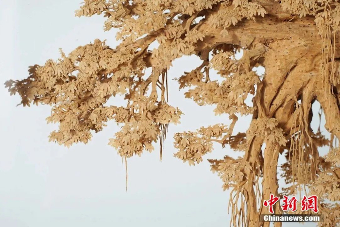 软木画作品古榕。受访者供图