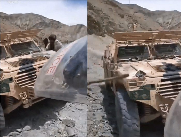 图为班公错地区前线对峙时东风猛士的照片