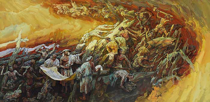 《大禹治水》油画中国国家博物馆藏