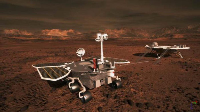 图1 “天问一号”火星探测器着陆火星示意图