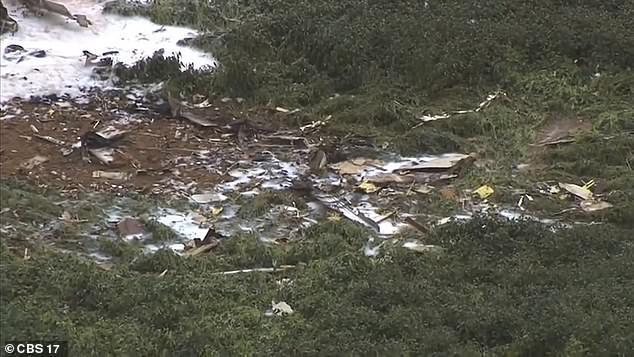 图片：E-2C预警机坠毁现场。