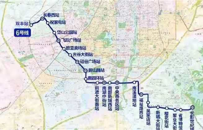 ▲轨道交通6号线线路图
