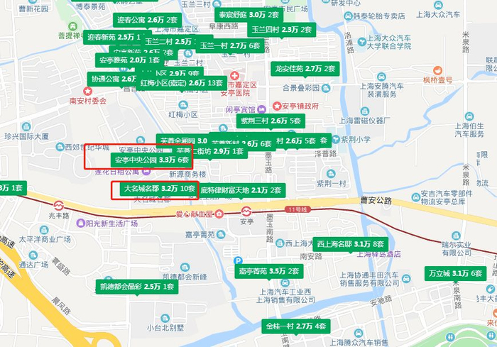 ▲周边二手房挂牌价格