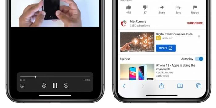 谷歌youtube 移动网站推出 付费 Ios 14 画中画功能 非高级用户无法使用 手机新浪网