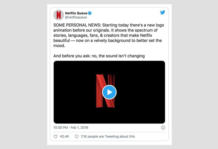 Netflix官方发布的推文. 图片来自：theverge.com