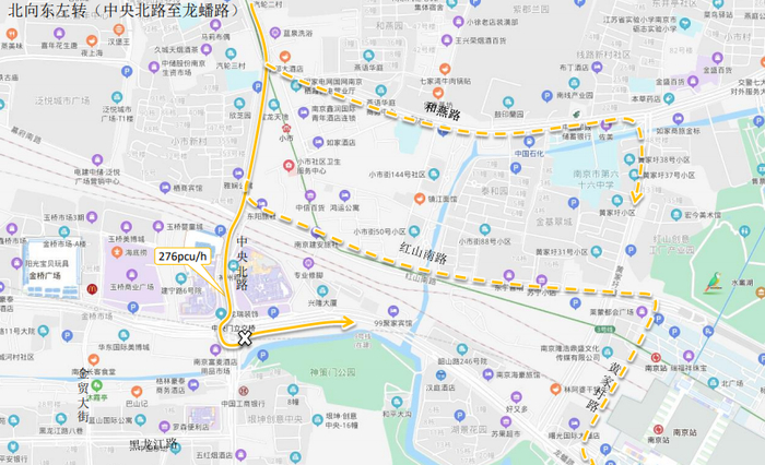 北向东左转示意图。