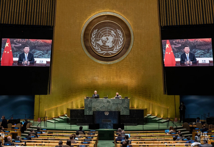  △9月22日，习近平主席在第75届联合国大会一般性辩论上发表重要讲话。